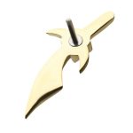 Dagger Gem Push-In Stud Earring, 14k Yellow Gold