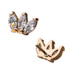 3-Marquise Push-In Stud Earring, 14k Rose Gold