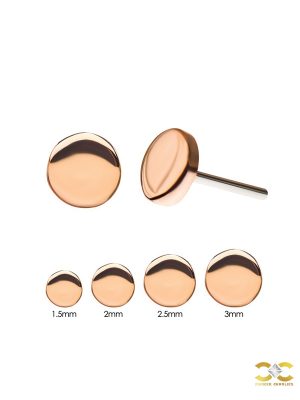 Flat Disc Push-In Stud Earring, 14k Rose Gold