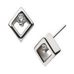 Diamond Shape Push-In Stud Earring