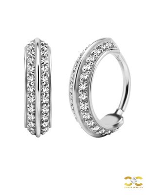 Double Sided Eternity Clicker Earring, Conch Ring, Steel