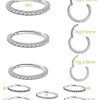 Steel Swarovski® Zirconia Pave Ring Clicker, 16g, Med