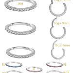Steel Swarovski® Zirconia Pave Ring Clicker, 16g, Med