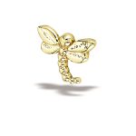 BodyGems Dragonfly Push-In Stud Earring, 14k Yellow Gold