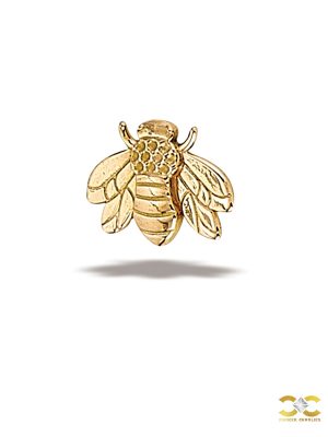 BodyGems Bee Threaded Stud Earring, 14k Rose Gold