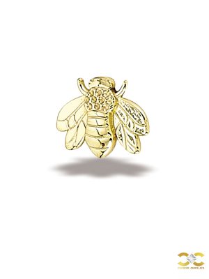 BodyGems Bee Threaded Stud Earring, 14k Yellow Gold