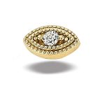 BodyGems Eye Milgrain Threaded Stud Earring, 14k Yellow Gold