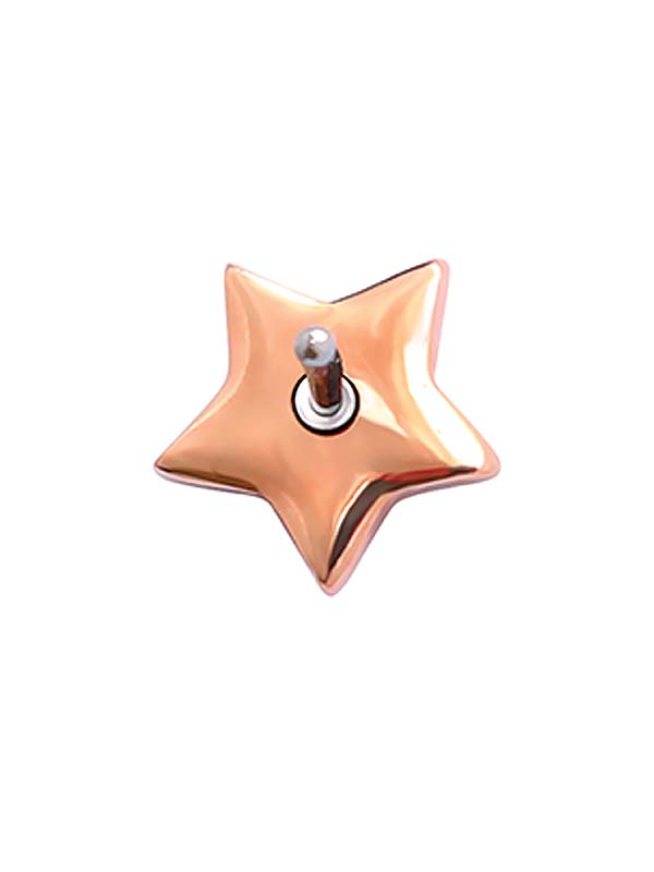 Pave Star Push-In Stud Earring, 14k Rose Gold