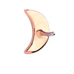 Pave Moon Push-In Stud Earring, 14k Rose Gold