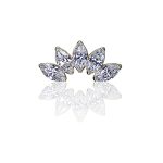 FoesJewelry 5-Marquise Cluster Threaded Stud Earring, 14k Yellow Gold