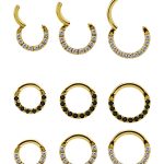 Pave Daith Clicker Earring, 18k Yellow Gold, Small
