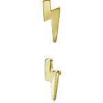Lightning Bolt Threaded Stud Earring, Mini, 18k Yellow Gold