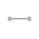 Nipple Barbell with Gems, Titanium