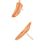 Junipurr Feather Push-In Stud Earring, 14k Rose Gold