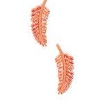 Junipurr Feather Push-In Stud Earring, 14k Rose Gold