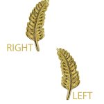 Junipurr Feather Push-In Stud Earring, 14k Yellow Gold