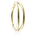 Double Band Conch Clicker Earring, 9k Yellow Gold, 11mm