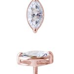 Prong Marquise Threaded Stud Earring, 18k Rose Gold