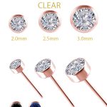 Bezel Set Swarovski Push-In Stud Earring, 18k Rose Gold