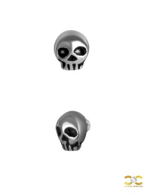 Skull Threaded Stud Earring, Steel