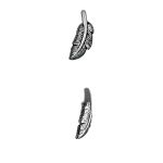Feather Threaded Stud Earring, Hollow, Steel