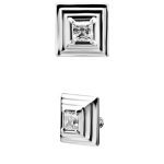 Steel Swarovski® Zirconia Zigurat Stud