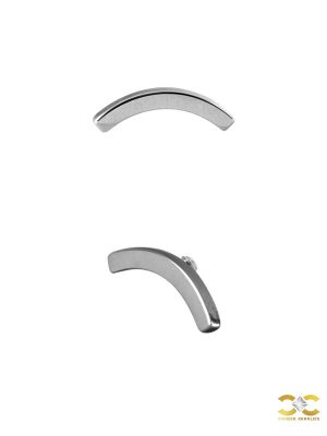 Curved Stick Threaded Stud Earring, Steel
