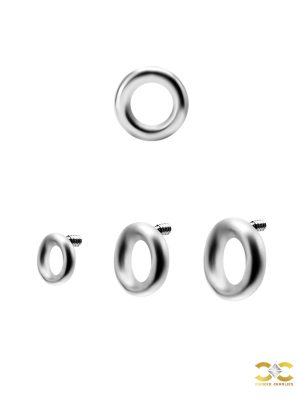 Circle Threaded Stud Earring, Titanium