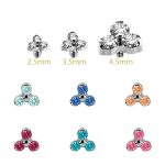 Trinity Threaded Stud Earring, Titanium