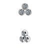 Bezel Set Trinity Threaded Stud, Titanium, Swarovski® Crystals