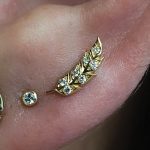 Auris Firebird Threaded Stud Earring, 14k Yellow Gold