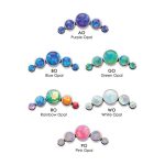 5-Created Opal Cluster Threaded Stud Earring, Titanium