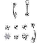 4-Beads Gem Rook Bar, Titanium