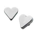 Love Heart Threaded Stud Earring, Titanium