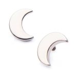 Crescent Moon Threaded Stud Earring, Titanium