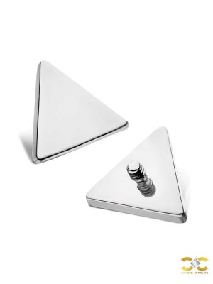 Triangle Threaded Stud Earring, Titanium