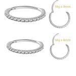 18k White Gold Swarovski® Zirconia Pave Ring Clicker, 18g, Medium