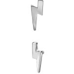 Lightning Bolt Threaded Stud Earring, Mini, 18k White Gold
