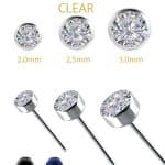 Bezel Set Swarovski Push-In Stud Earring, 18k White Gold