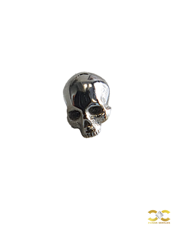 FoesJewelry Cranium Threaded Stud Earring, 14k White Gold