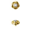 Flower Gem Threaded Stud Earring, 18k Yellow Gold