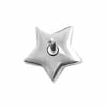 Pave Star Push-In Stud Earring, 14k White Gold