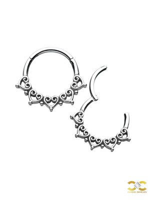 Mini Love Hearts Daith Clicker, Steel