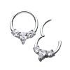 3-Gem Daith Clicker Earring, Steel