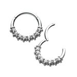 8-Gem Daith Clicker Earring, Steel
