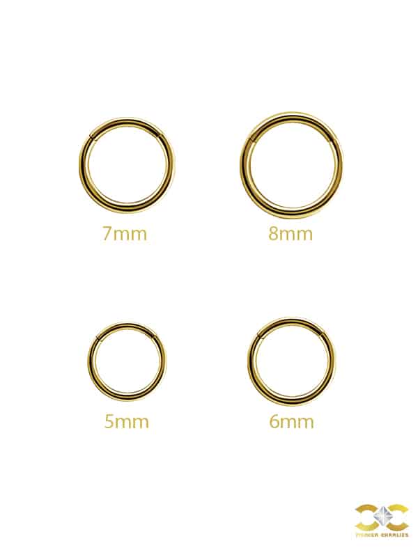 Gold Clicker Hoop Nose Ring 20ga 18k Yellow Gold Piercer Charlies Creations