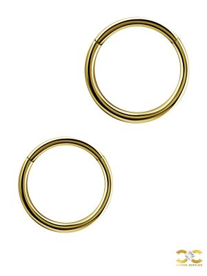 Gold Clicker Hoop, 16g, Conch Ring, 18k Yellow Gold