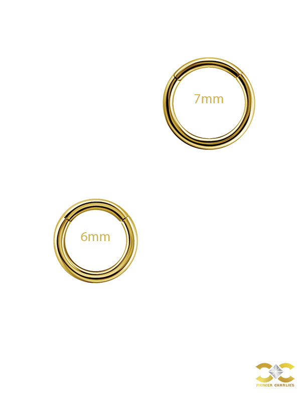 Gold Clicker Hoop, 16g, Small, 18k Yellow Gold