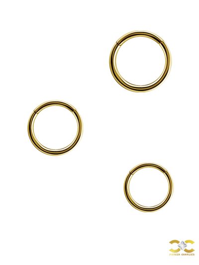 Gold Clicker Hoop, 18g, 18k Yellow Gold