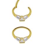 Geometry Daith Clicker Earring, 18k Yellow Gold, 8mm Oval